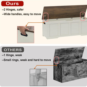 Large Storage Chest with Safety Hinges & Wooden Bench