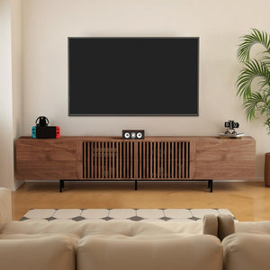 94.48" Mid-Century Modern Walnut TV Stand