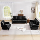 3-Piece PU Leather Sofa Set with Nailhead Trim