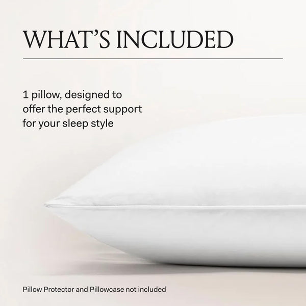 Down Alternative Bed Pillow – Organic Cotton Shell, Hypoallergenic Fill