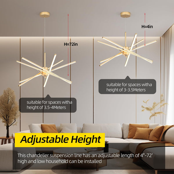 33-Inch Dimmable Sputnik LED Chandelier