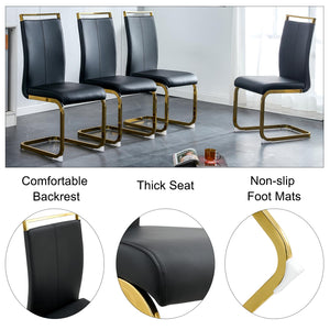 Modern Marble Dining Table Set with Chairs
