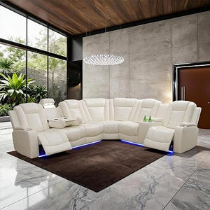 Power Reclining Sectional Sofa with USB Ports & Storage