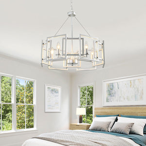Modern Geometric Chandelier 5-Light Metal Pendant Light