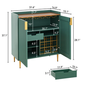 Bar Cabinet with Wine Rack & Stemware Holders
