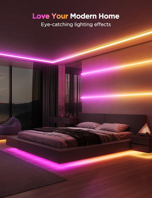 RGBIC LED Strip Lights with Diffuser Channel Cover