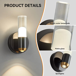 Modern Black LED Wall Sconces – Indoor Up & Down Wall Lighting