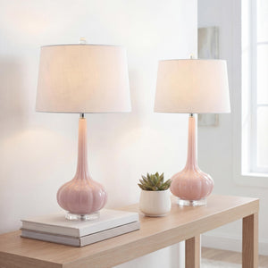 Glass Teardrop LED Table Lamp Set of 2