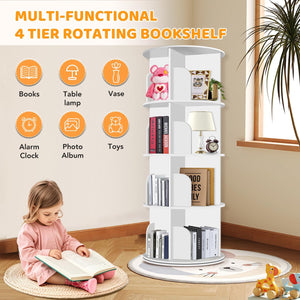 360° Rotating Bookshelf Tower | 4-Tier & 5-Tier Spinning Organizer