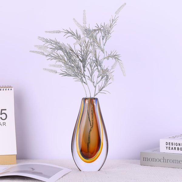 Hand Blown Glass Vase — Decorative Art Vase for Home Decor