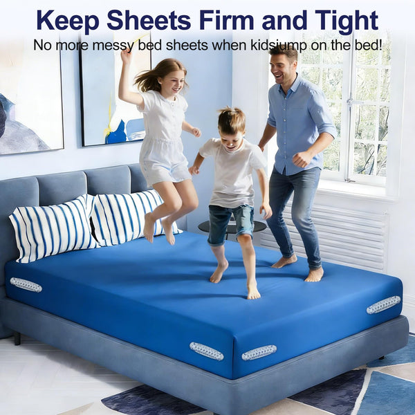 Bed Sheet Holders for Corners – Dual-Side Lock Design, 4-Pack