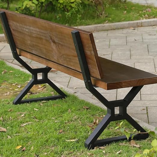 16 Inch Metal Bench Legs with Backrest Bracket – Set of 2