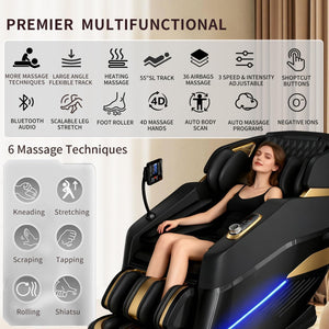 Zero Gravity 3D SL-Track Shiatsu Massage Recliner Chair
