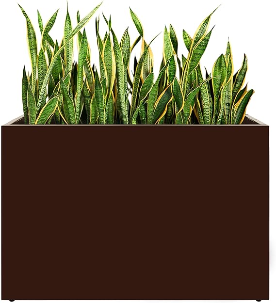 Galvanized Steel Folding Rectangular Planter Box with Drainage Holes