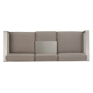 Outdoor Loveseat Sofa with Tray – Anodized Aluminum, Grey