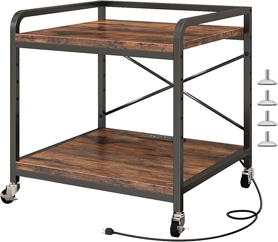 Under Desk Printer Stand with Power Outlet