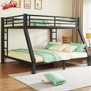 Heavy Duty Metal Bunk Bed Frame – Queen over Queen