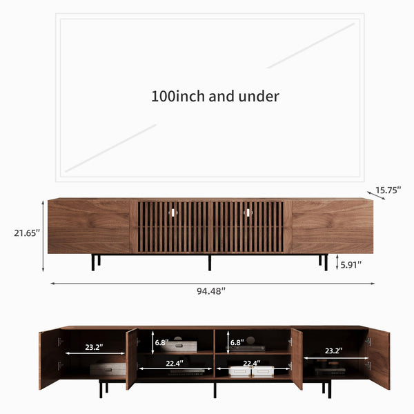 94.48" Mid-Century Modern TV Stand with Storage