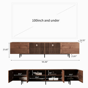 94.48" Mid-Century Modern Walnut TV Stand