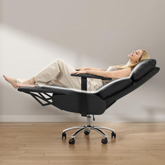 Reclining Office Chair with Footrest & Adjustable Headrest