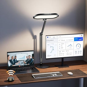 LED Desk Lamp with 3D Ambient Light & Adjustable Swing Arm