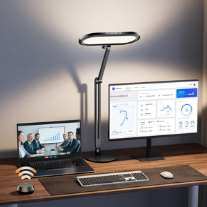 LED Desk Lamp with 3D Ambient Light & Adjustable Swing Arm