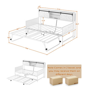Farmhouse Twin Daybed with Pop-Up Trundle