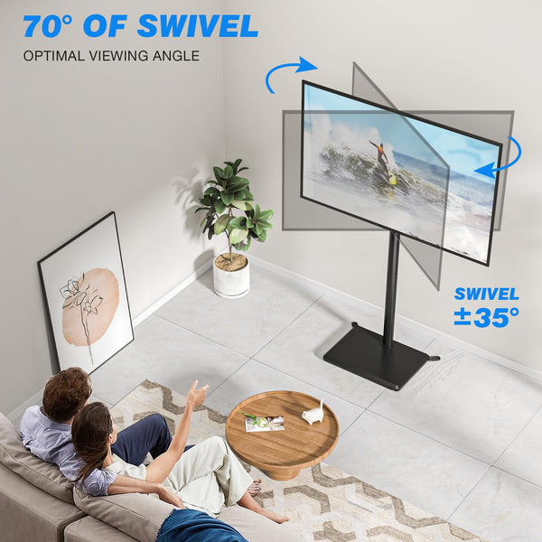 Floor TV Stand with Swivel Mount & Height Adjustment for 32-60 Inch TVs