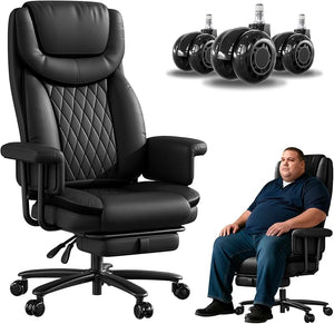 Executive Office Chair Big and Tall 500LBS Reclining with Footrest