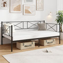 Twin Metal Daybed Frame with Headboard and Storage