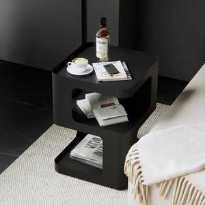 Metal Side Table with Storage – 3-Tier End Table