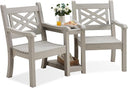 Outdoor Poly Lumber Loveseat with Center Table & Umbrella Hole