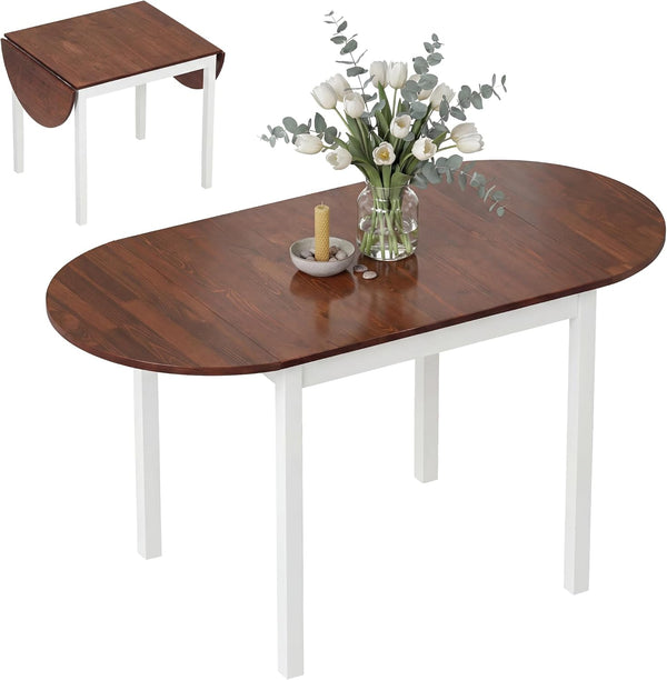 Drop Leaf Dining Table – Solid Wood, Seats 4–6