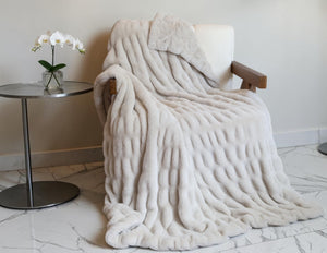 Faux Fur Plush Throw Blanket 50x60