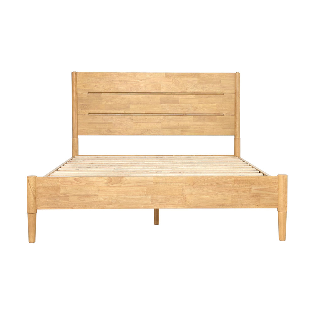 Solid Wood Platform Bed Frame with Headboard | No Box Spring Needed