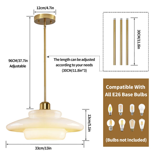 Mid-Century Modern Glass Pendant Light