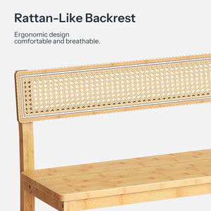 Bamboo Dining Bench with Back