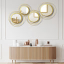 Set of 4 Round Metal Wall Mirrors Minimalist Circle Wall Decor