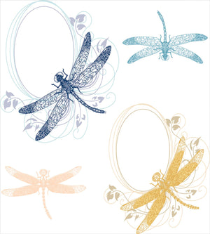 Queen Duvet Cover Set — Dragonfly Floral Print, 3-Piece Bedding Set with Pillow Shams