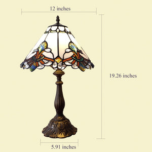 Tiffany Style Stained Glass Table Lamp | Baroque 3-Way Desk Light