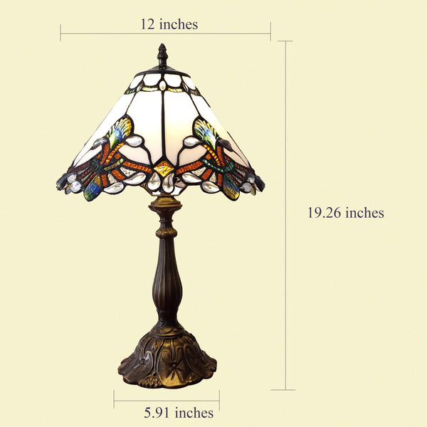Tiffany Style Stained Glass Table Lamp | Baroque 3-Way Desk Light