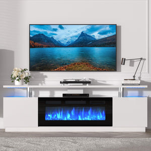 70" Fireplace TV Stand with Electric Heater & LED Colors