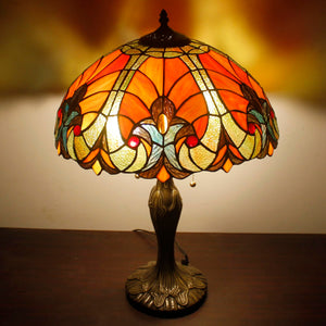 Tiffany Table Lamp – Red Stained Glass, 16x24 Inch