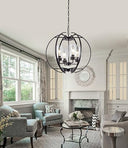 4-Light Globe Chandelier with Frosted Glass Shades