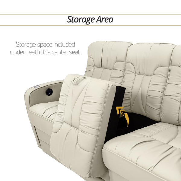 RV Double Recliner Sofa with Heat & Massage