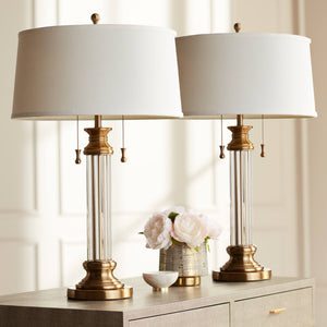 Traditional Glass Table Lamps – Set of 2