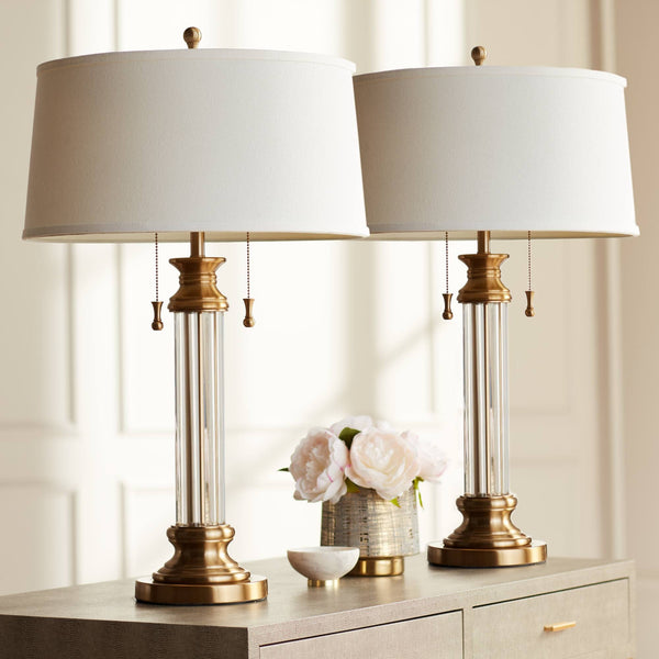 Traditional Glass Table Lamps – Set of 2