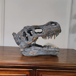 T-Rex Skull Wall Decor – Resin Dinosaur Head Trophy
