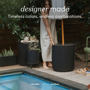 Outdoor Umbrella Side Table with Umbrella Hole
