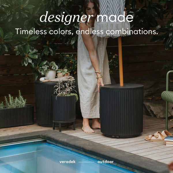 Outdoor Umbrella Side Table with Umbrella Hole